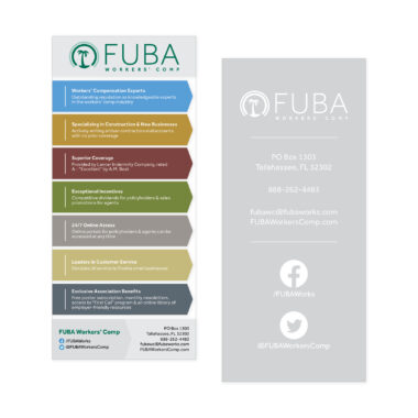 fuba workers’ comp rack card design