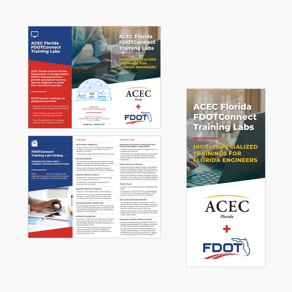 ACEC Florida<br />
FDOTConnect Training Labs<br />
Brochure Design