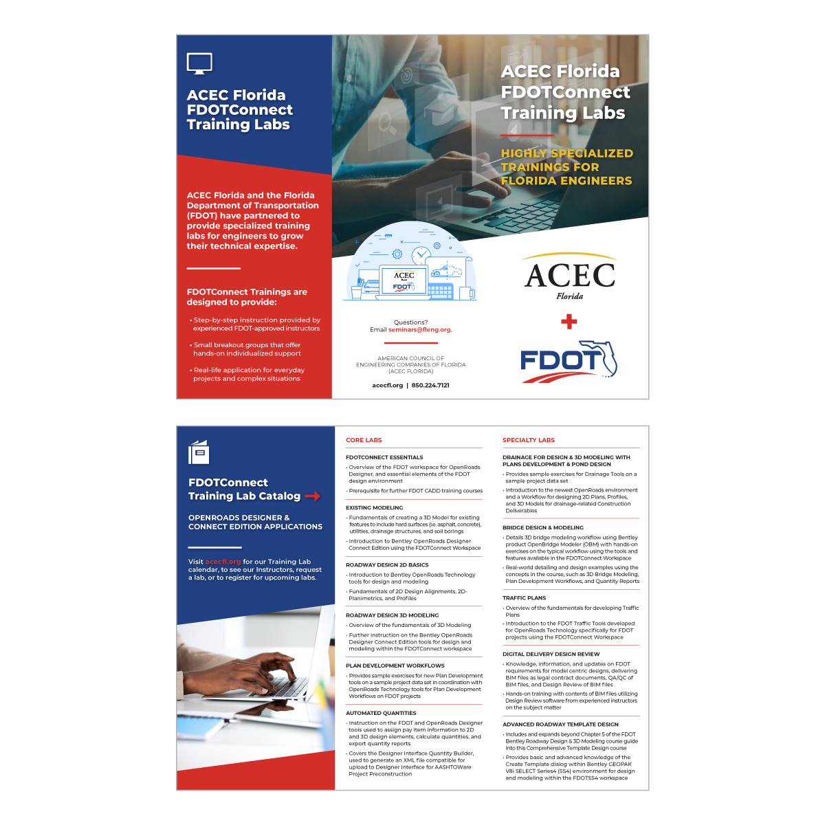 ACEC Florida<br />
FDOTConnect Training Labs<br />
Brochure Design