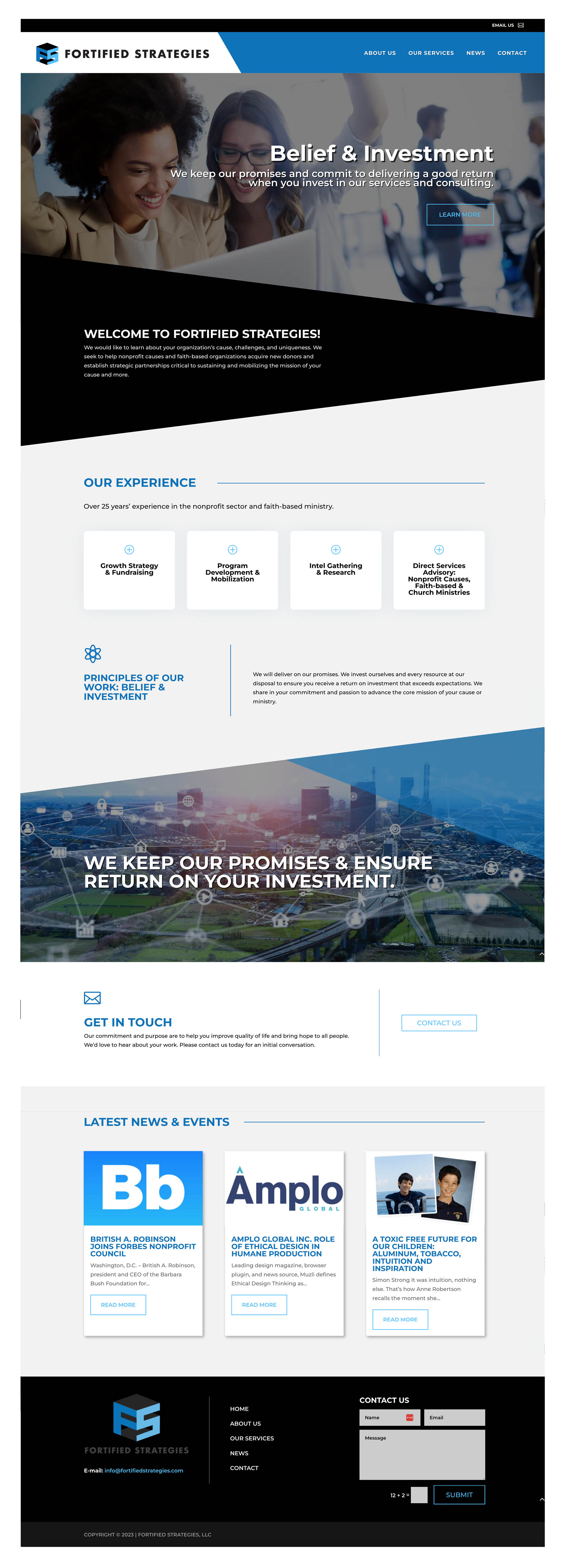 Fortified Strategies Website Homepage Design