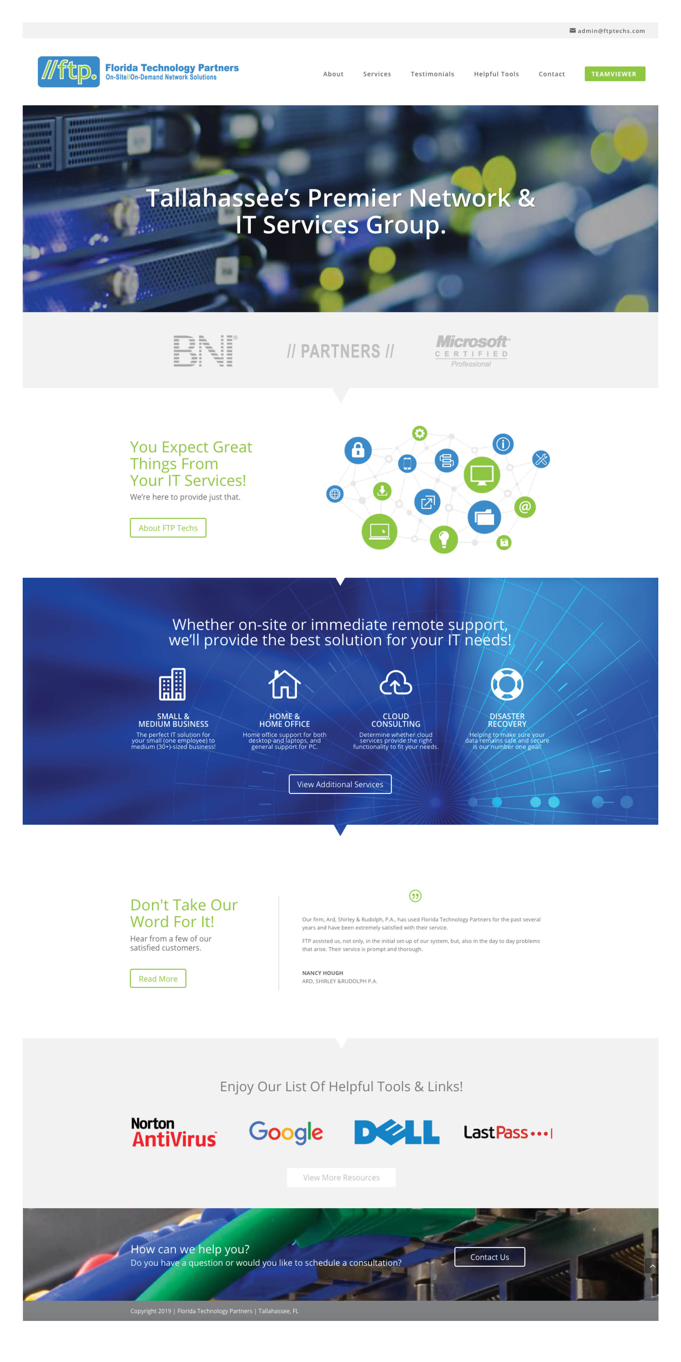 Florida Technology Partners Website Homepage Design